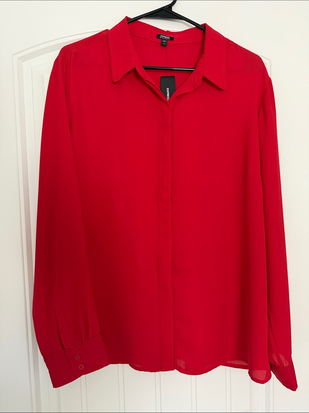 Express portafino button up shirt - red